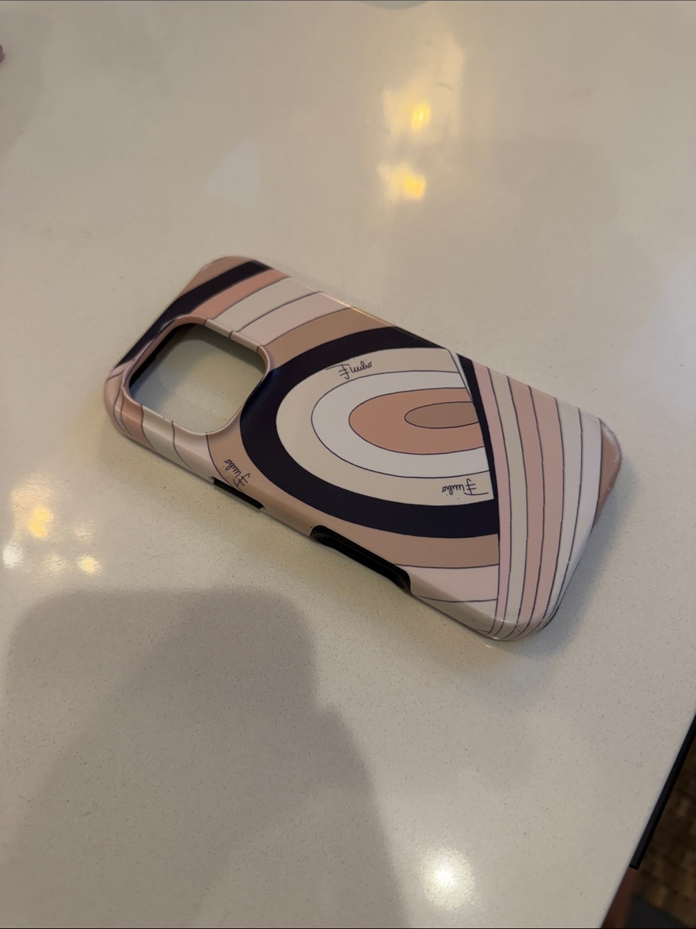 Emilio Pucci Pink and Navy Swirl iPhone 16 pro Case